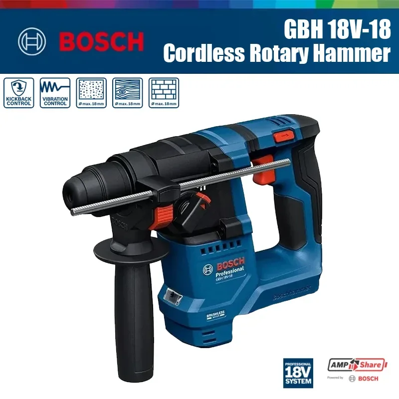 Power Drill Cordless - Bosch GBH 18V-18 Akku-Bohrhammer 1,5J Schlagbohrmaschine
