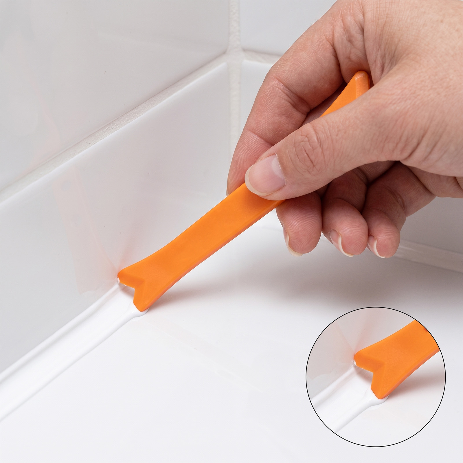 Bathroom Caulk Siliconized - 6-teiliges Kunststoff-Fugenwerkzeug-Set, Silikon-Dichtungsmittel-Glättwerkzeug, Fugenschaber für Badezimmer,
