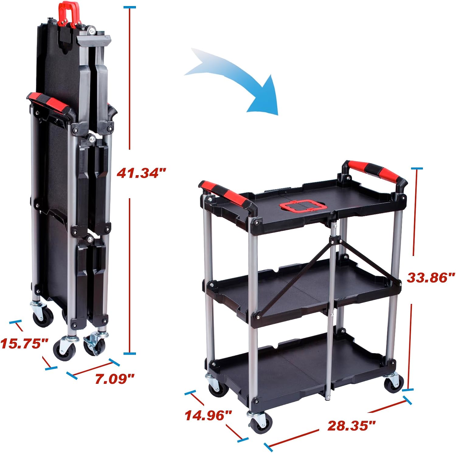 3-stöckiger faltbarer Rollwage – Home Improvement Supplies Bewertung und Preis